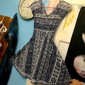 Ocean Drive Black and White Flutter Sleeve Sundress